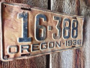 Oregon Licence Plate 1936